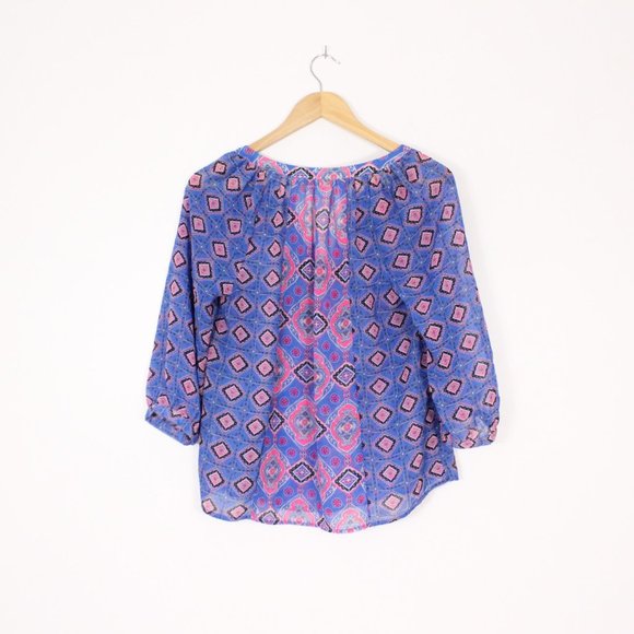 *Old Navy Women's Plus Printed-Chiffon Peasant Tops - Picture 8 of 8